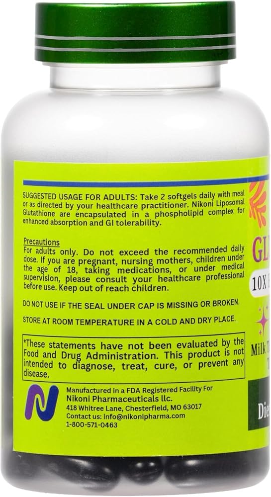Nikoni Liposomal Glutathione 2600 mg Supplement High Absorption