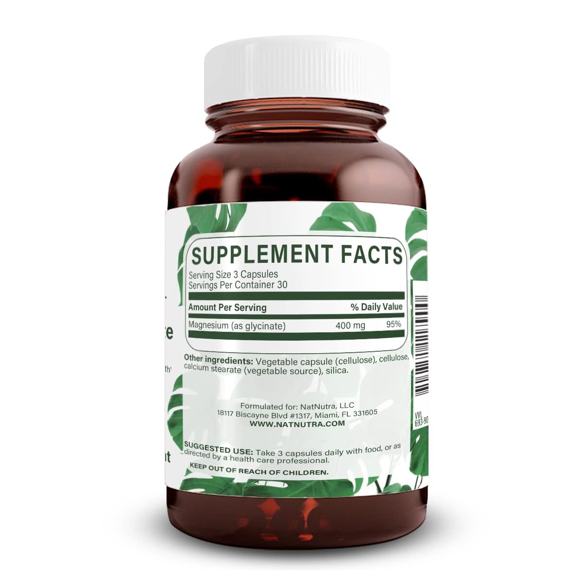 Natural Nutra Magnesium Glycinate 400 mg - 90 Capsules - image 2