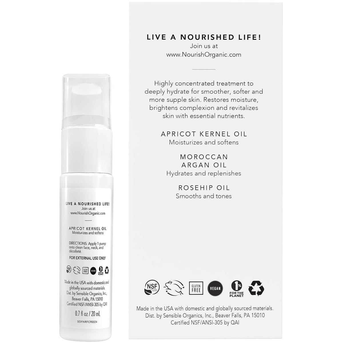 Nourish Organic Apricot & Argan Face Serum with Vitamin C - 0.7 Fl Oz - image 2