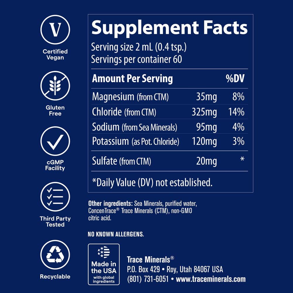Trace Minerals No Muscle Cramps Liquid Electrolytes - 60 Servings - image 3