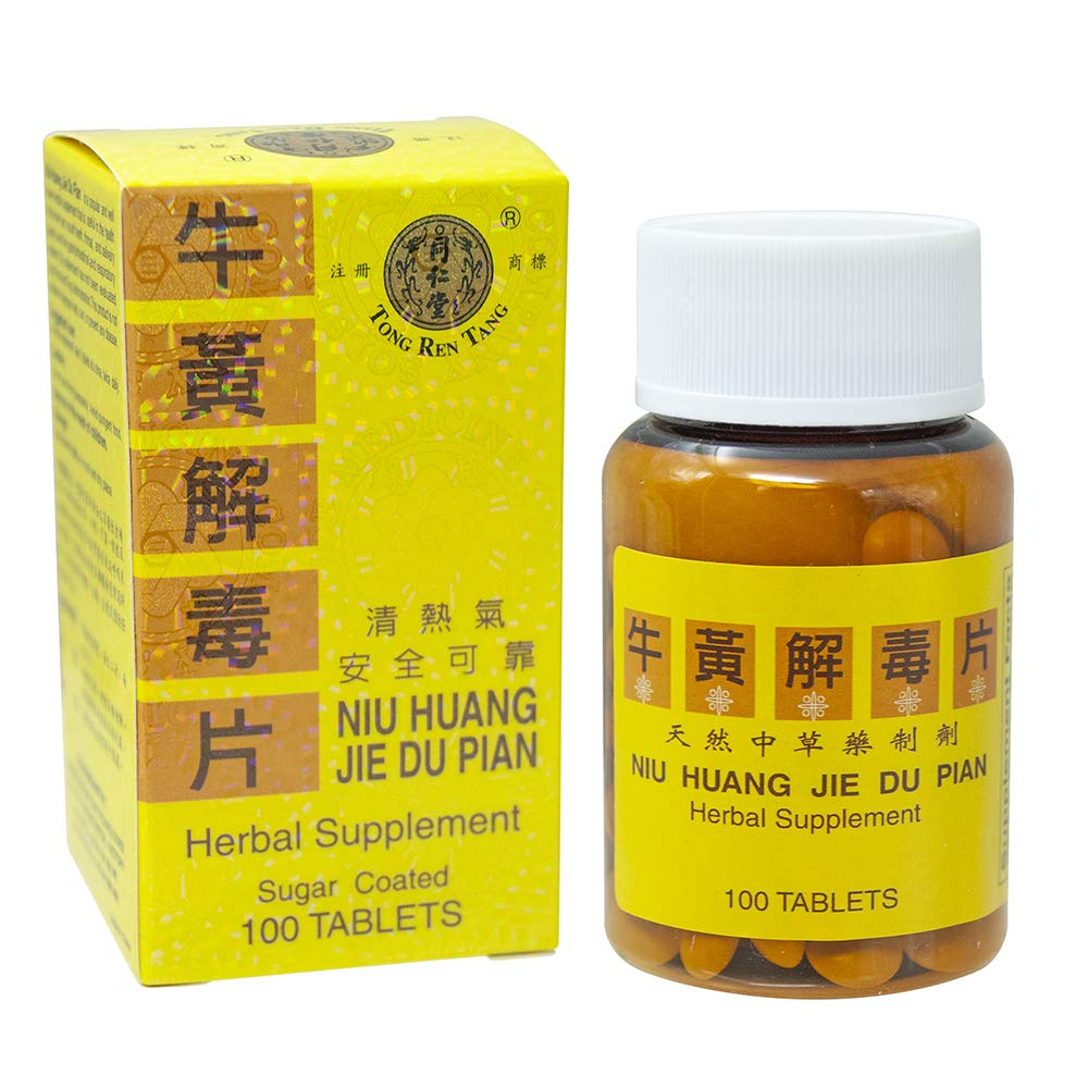 Tong Ren Tang Niu Huang Jie Du Pian Herbal Supplement - 100 Tablets