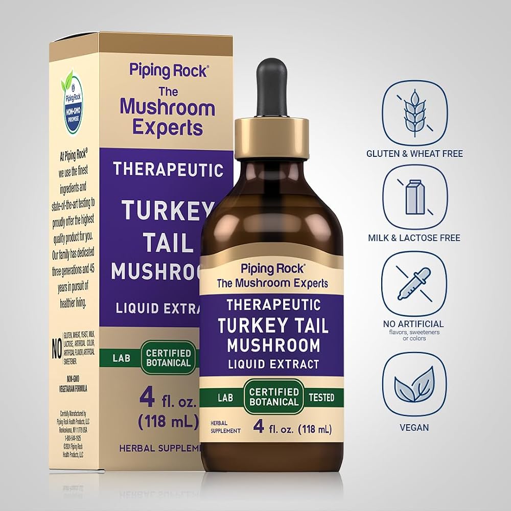 Piping Rock Turkey Tail Mushroom Tincture Liquid Extract - 4 Fl Oz - image 3