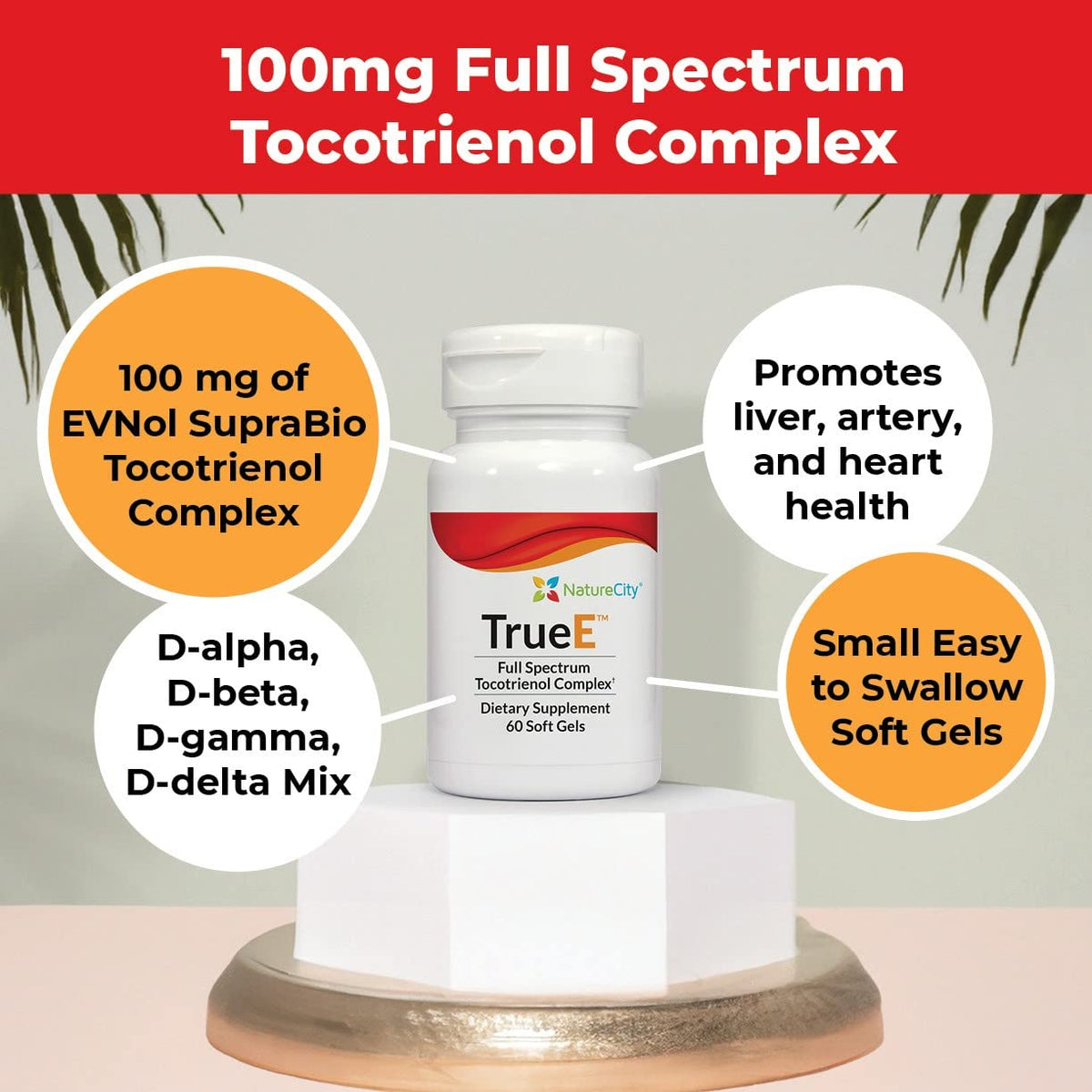 NatureCity True-E Vitamin E Complex EVnol SupraBio - 120 Softgels - image 7