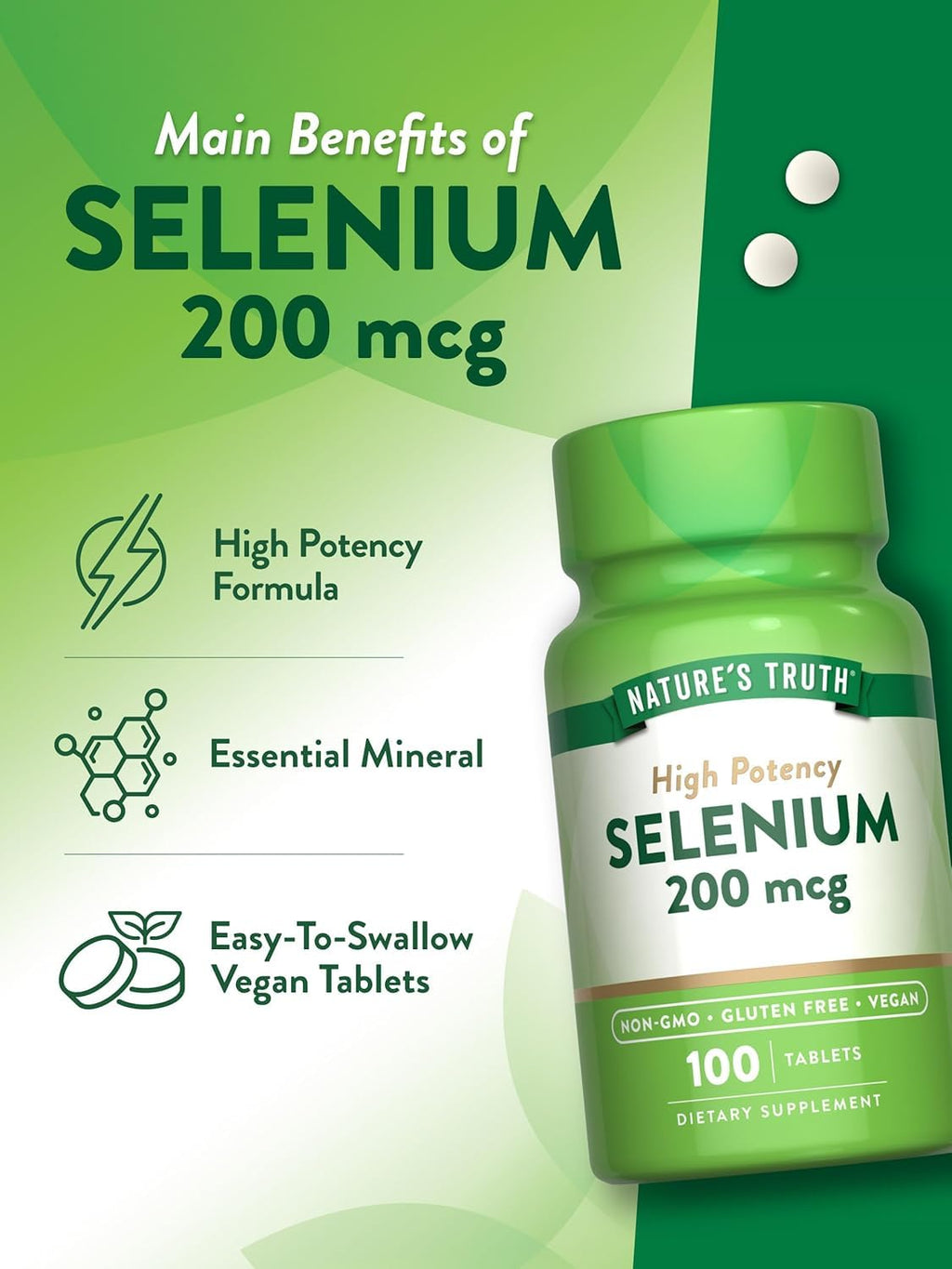 Nature's Truth High Potency Selenium 200 mcg - 300 Tablets - image 5