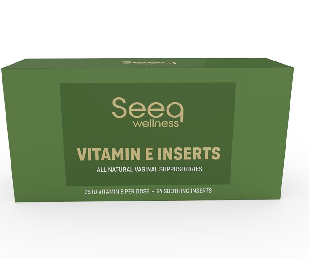 Seeq Wellness Vitamin E Suppositories for Vaginal Dryness - 24 Count