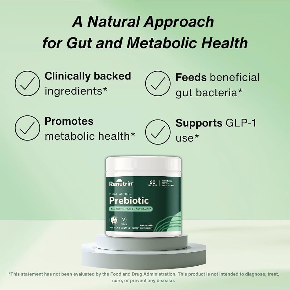 Renutrin Dual-Acting Prebiotic Powder for Digestive Health - 60 Servings - image 3