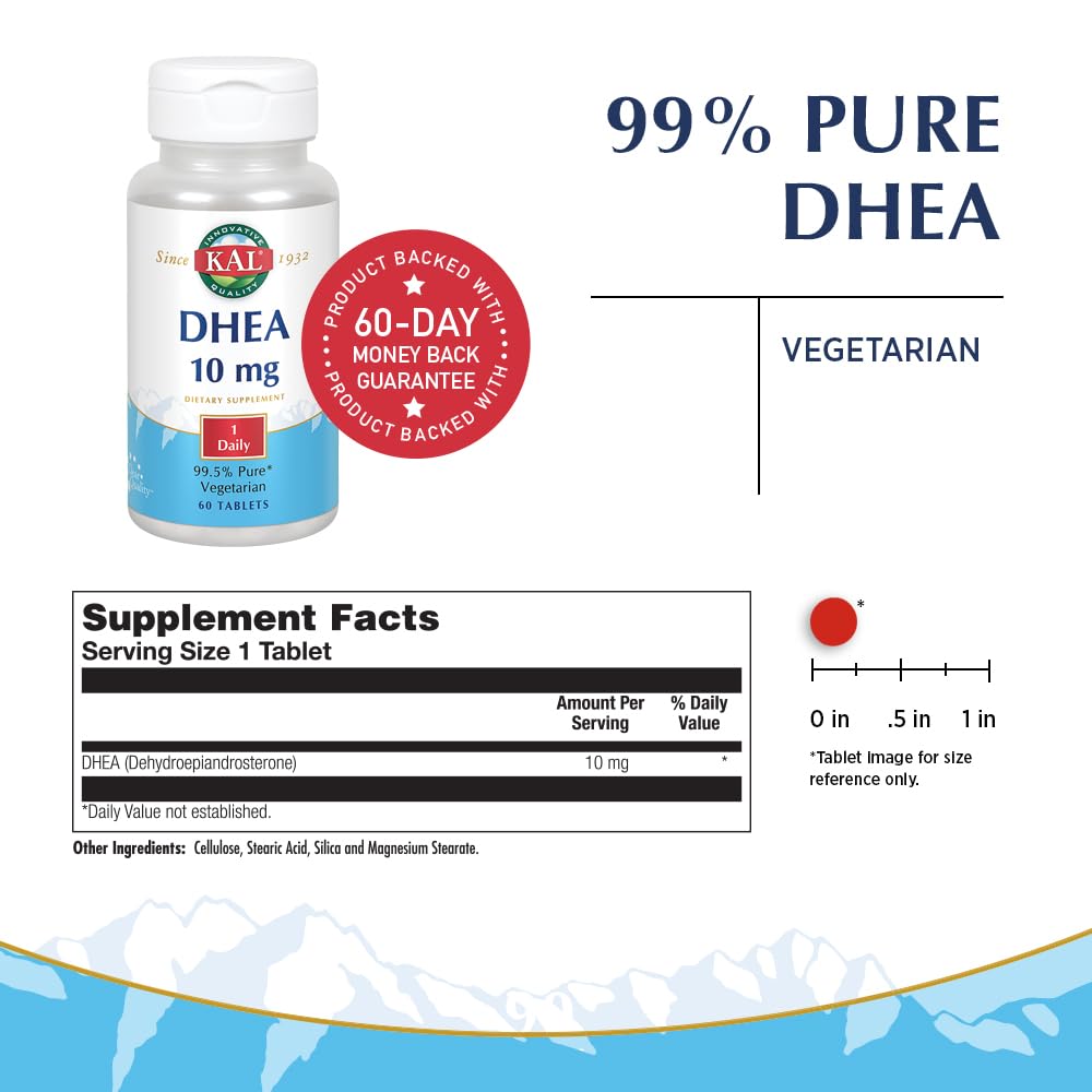 KAL DHEA-10 Tablets 10mg - 60 Count - image 2