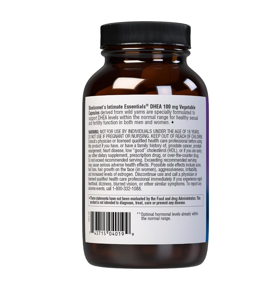 BlueBonnet Nutrition Intimate Essentials DHEA 100 mg - 60 Vegetarian Capsules - image 3