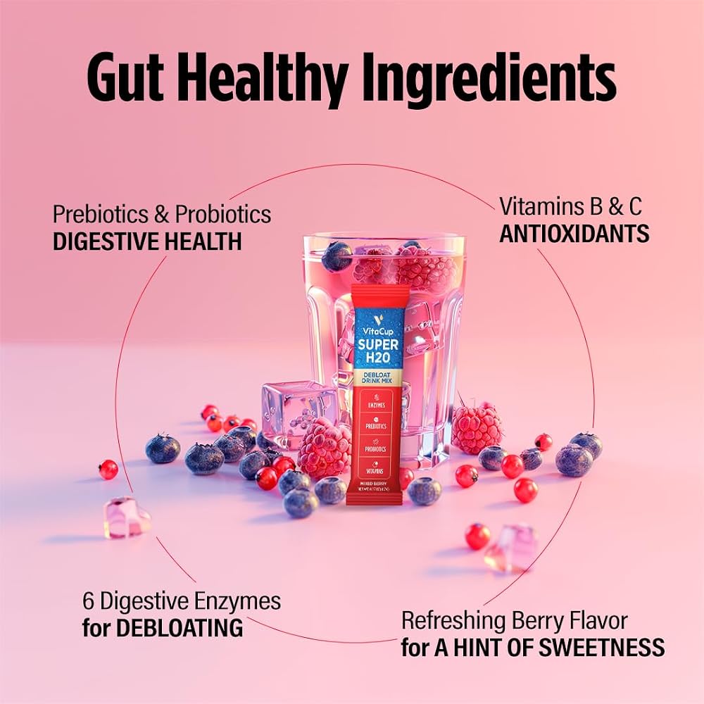 VitaCup Super H2O Mixed Berry Water Enhancer - 32 Packets - image 3
