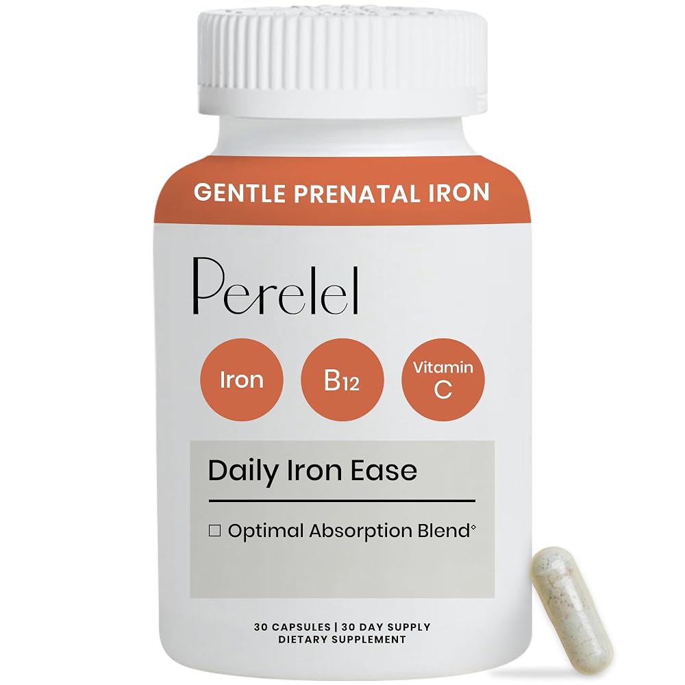 Perelel Daily Iron Ease 15mg Iron Supplement - 30 Capsules