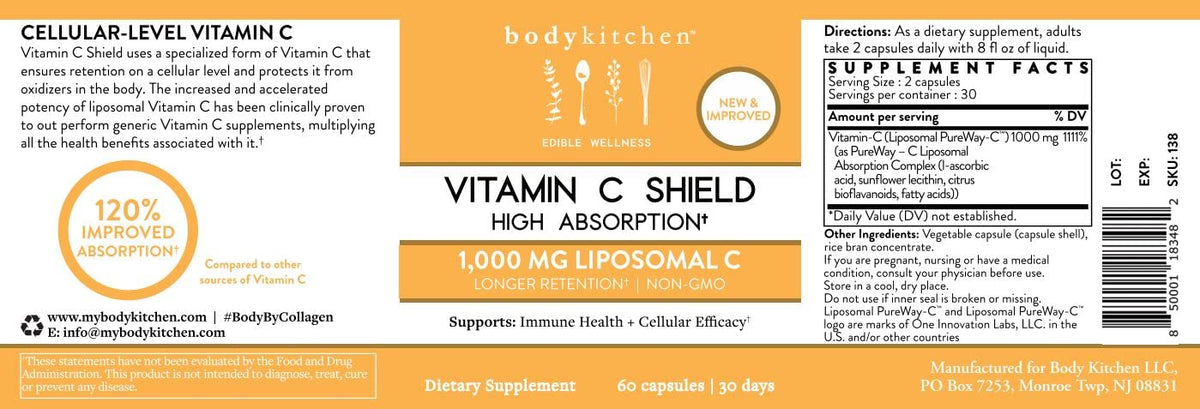 Body Kitchen Liposomal Vitamin C Shield PureWay-C 1000mg - 60 Capsules - image 5