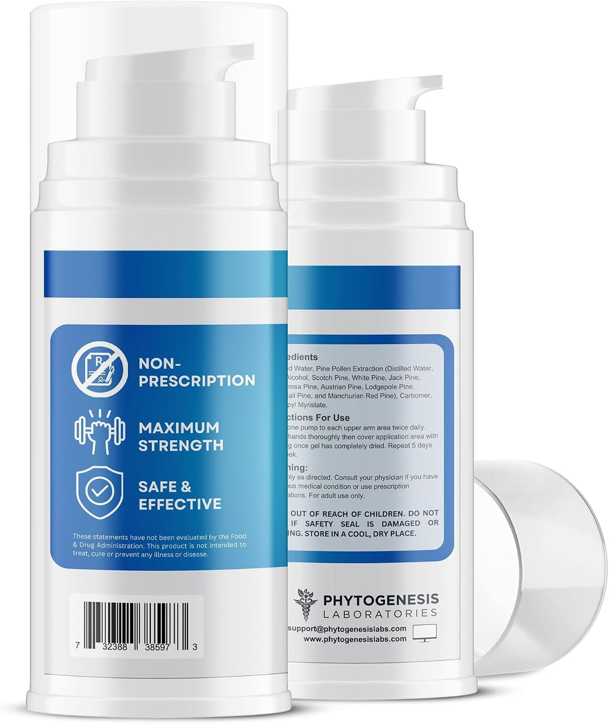 Androgenesis Phytogenesis Natural Low-T Topical Gel for Men - 4 Fl Oz - image 2
