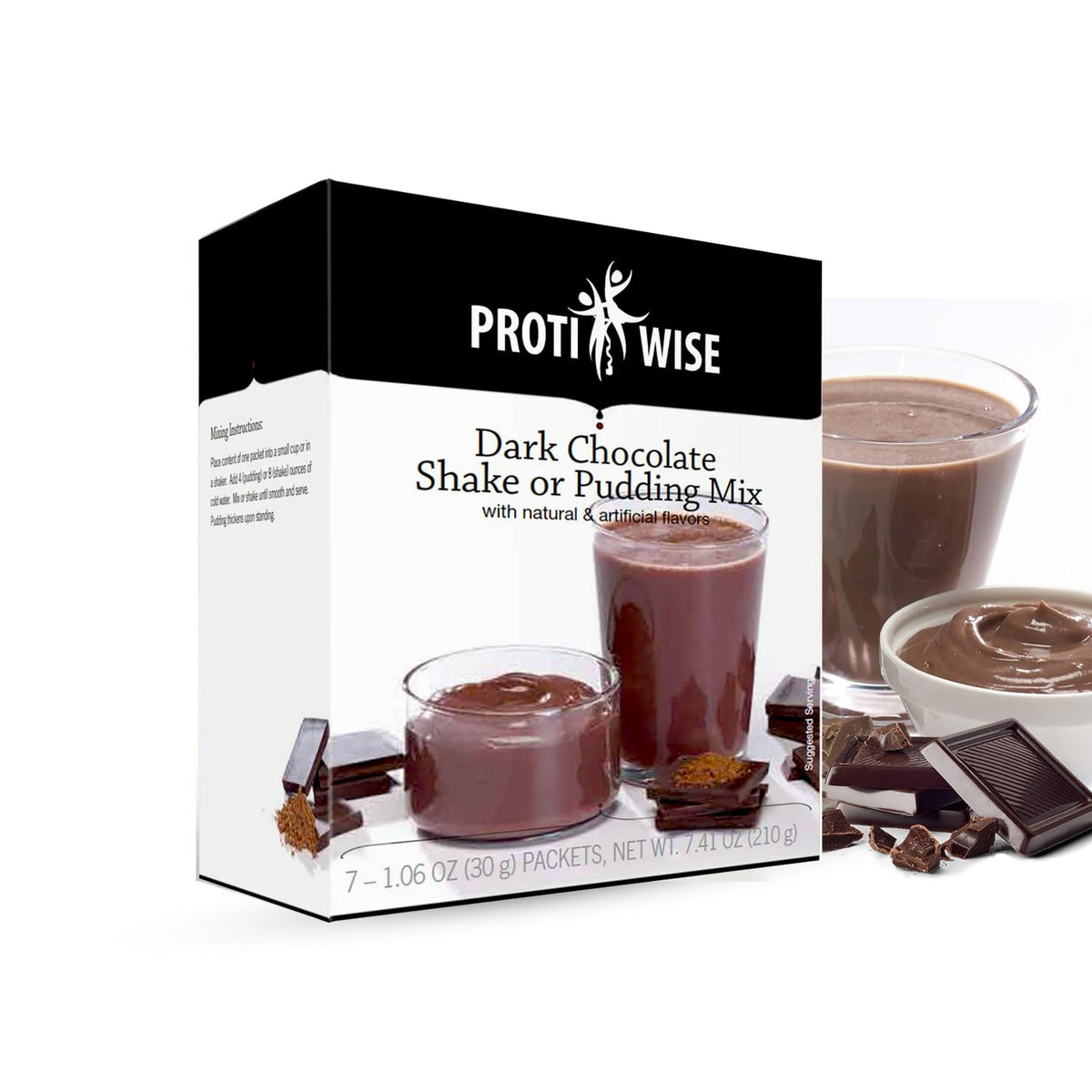 ProtiWise High Protein Shake & Pudding Mix Dark Chocolate - 7 Packets