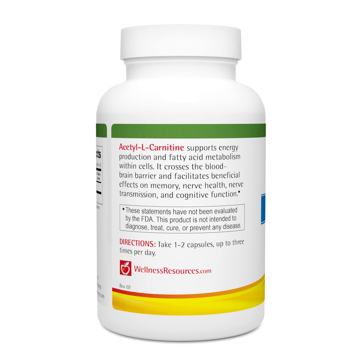 Wellness Resources Acetyl-L-Carnitine 500 mg for Memory - 90 Capsules - image 3