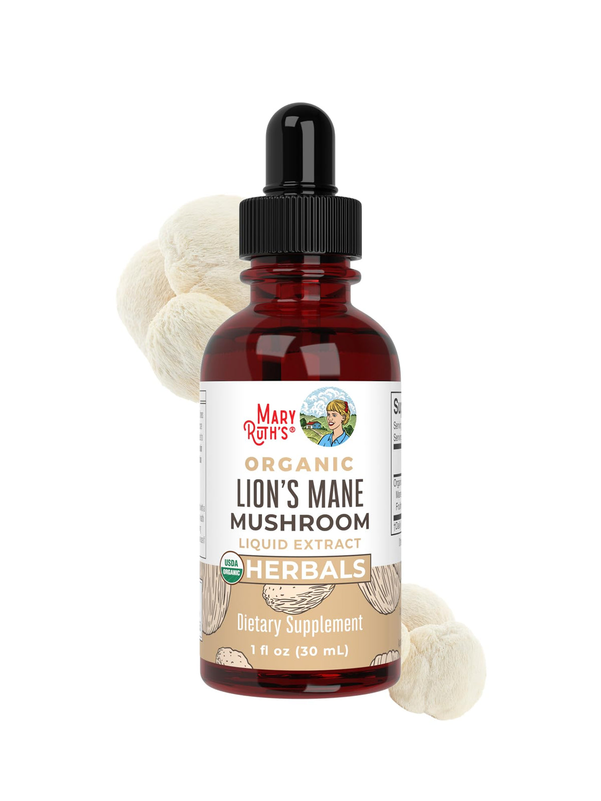 MARYRUTH'S Lion's Mane Mushroom Liquid Drops - 1 Fl Oz