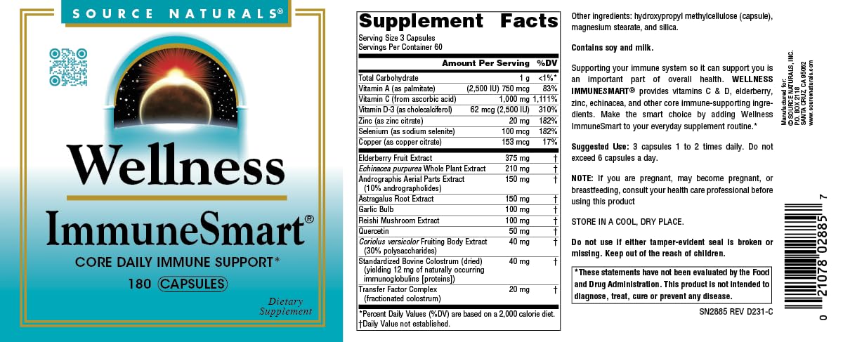 Source Naturals Wellness ImmuneSmart Immune Support - 180 Capsules - image 4
