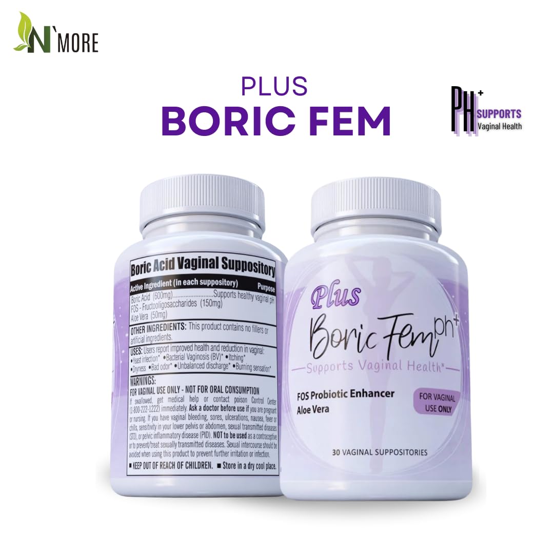 N'More Boric Acid Vaginal Suppositories with Aloe Vera - 30 Count - image 2