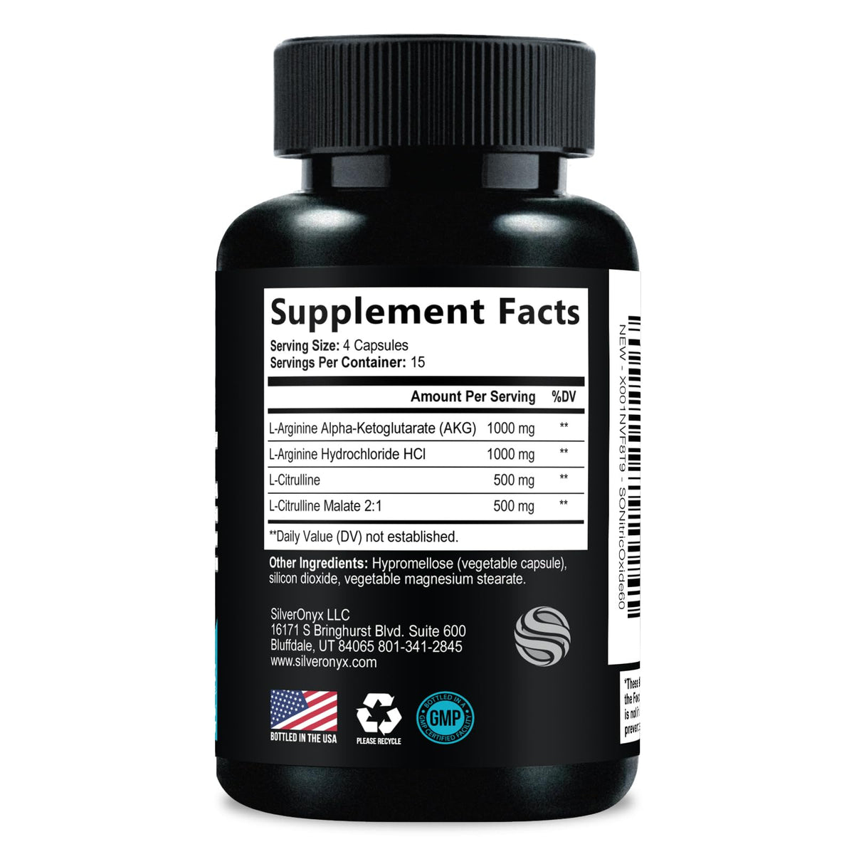 SILVERONYX Nitric Oxide Supplement 3000mg Blend - 3X Strength
