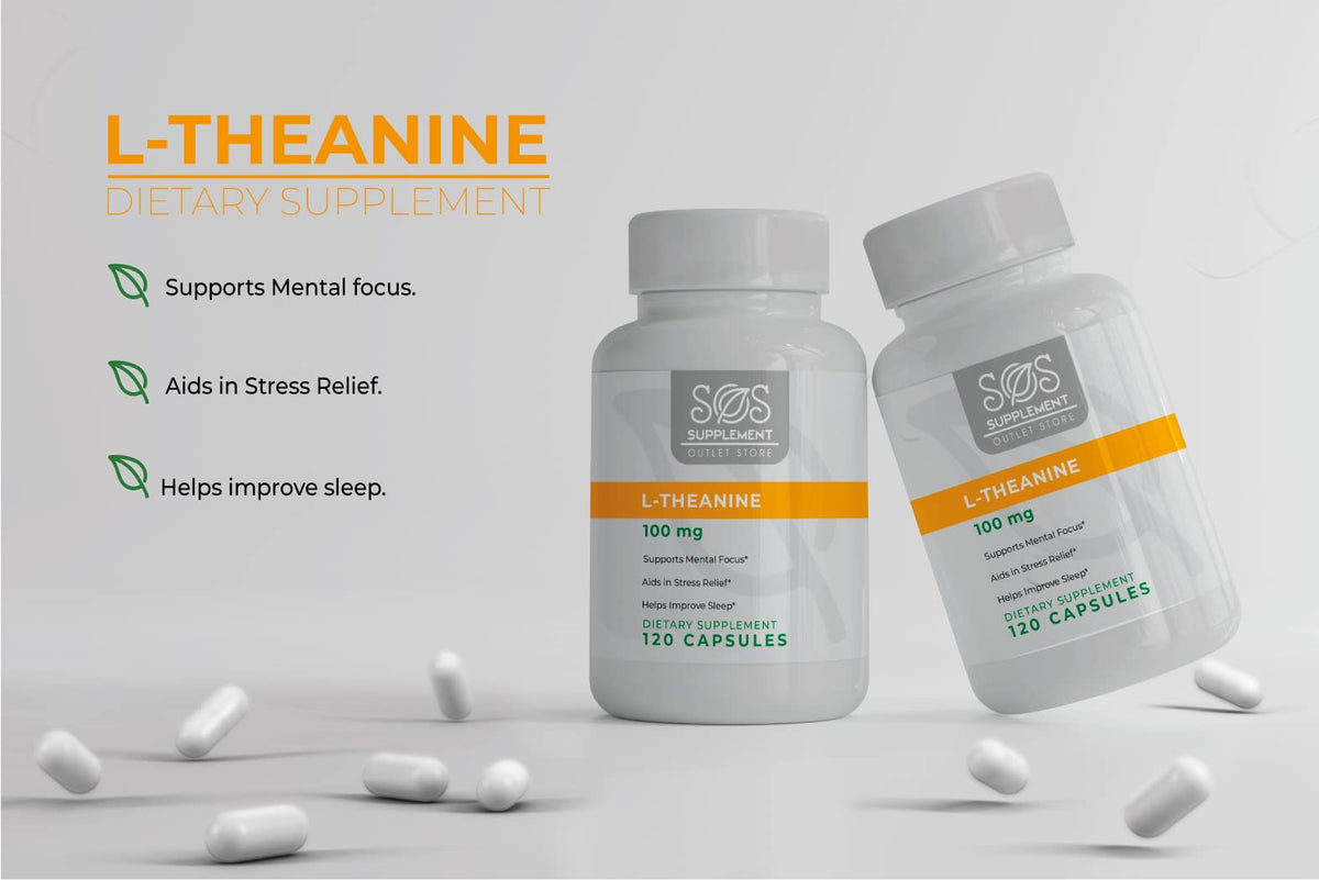 Supplement Outlet SOS L-Theanine 100mg Brain Support - 120 Capsules - image 4