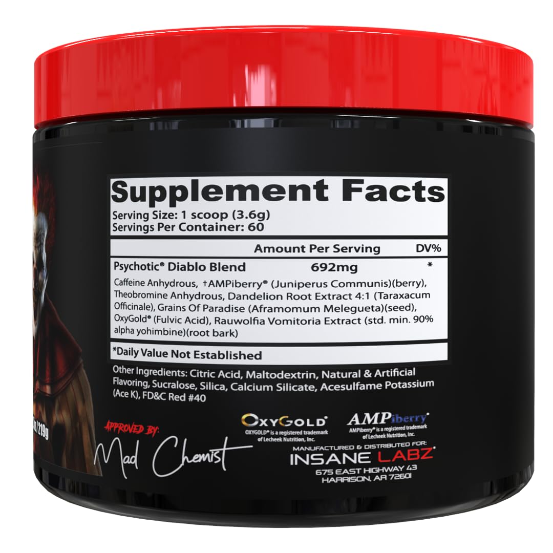 Insane Labz Psychotic Diablo Thermogenic Fat Burner Powder - 60 Servings - image 2