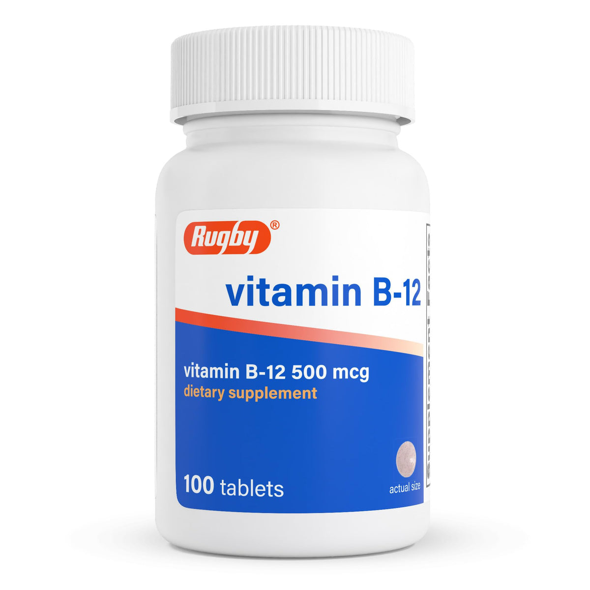 Rugby Vitamin B12 500 mcg Tablets - 100 Count
