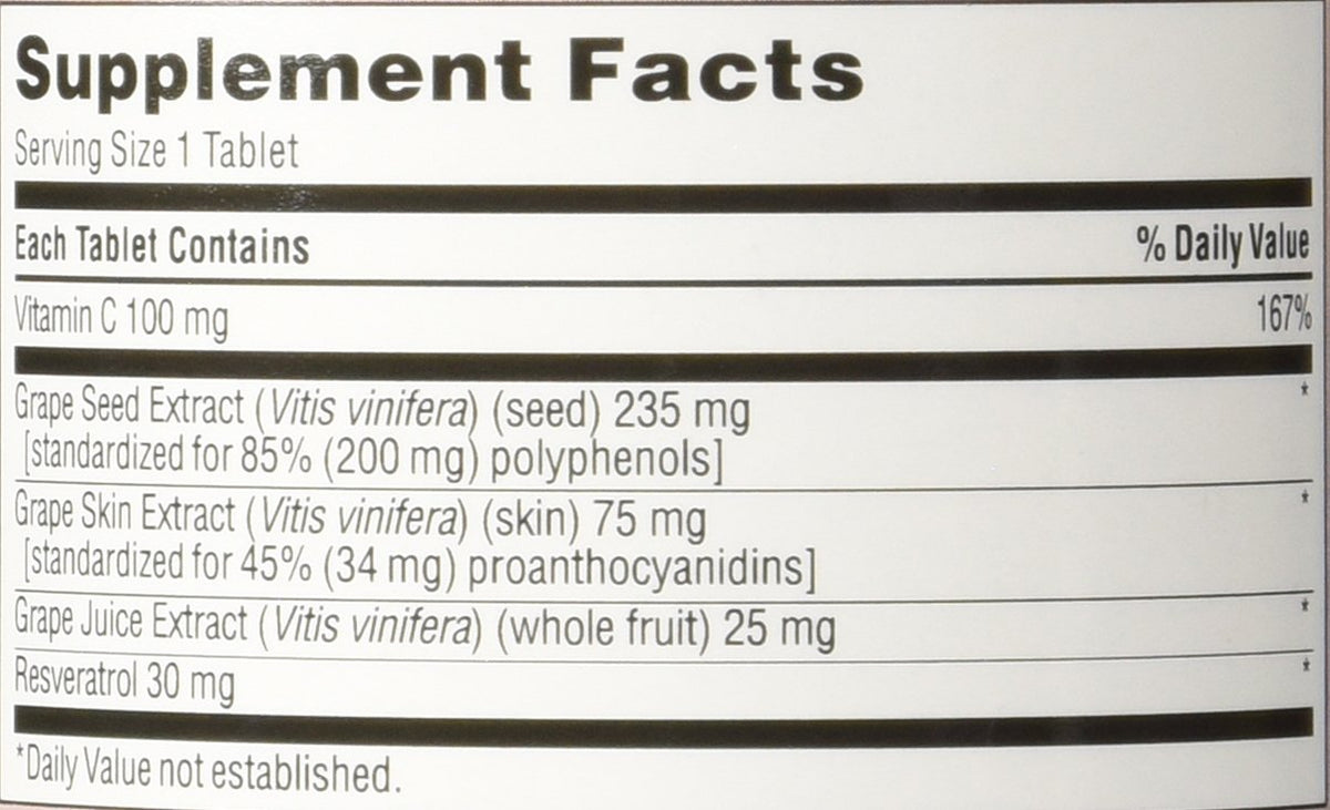 TruNature Grape Seed & Resveratrol Antioxidant - 300 Tablets - image 2