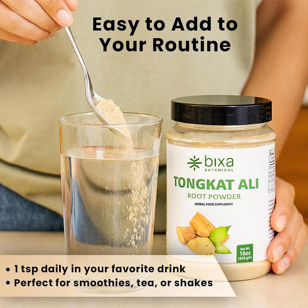 bixa BOTANICAL Tongkat Ali Root Powder for Energy - 16 oz - image 4
