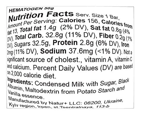Hematogen Iron Supplement Bar - 5 Count - image 3