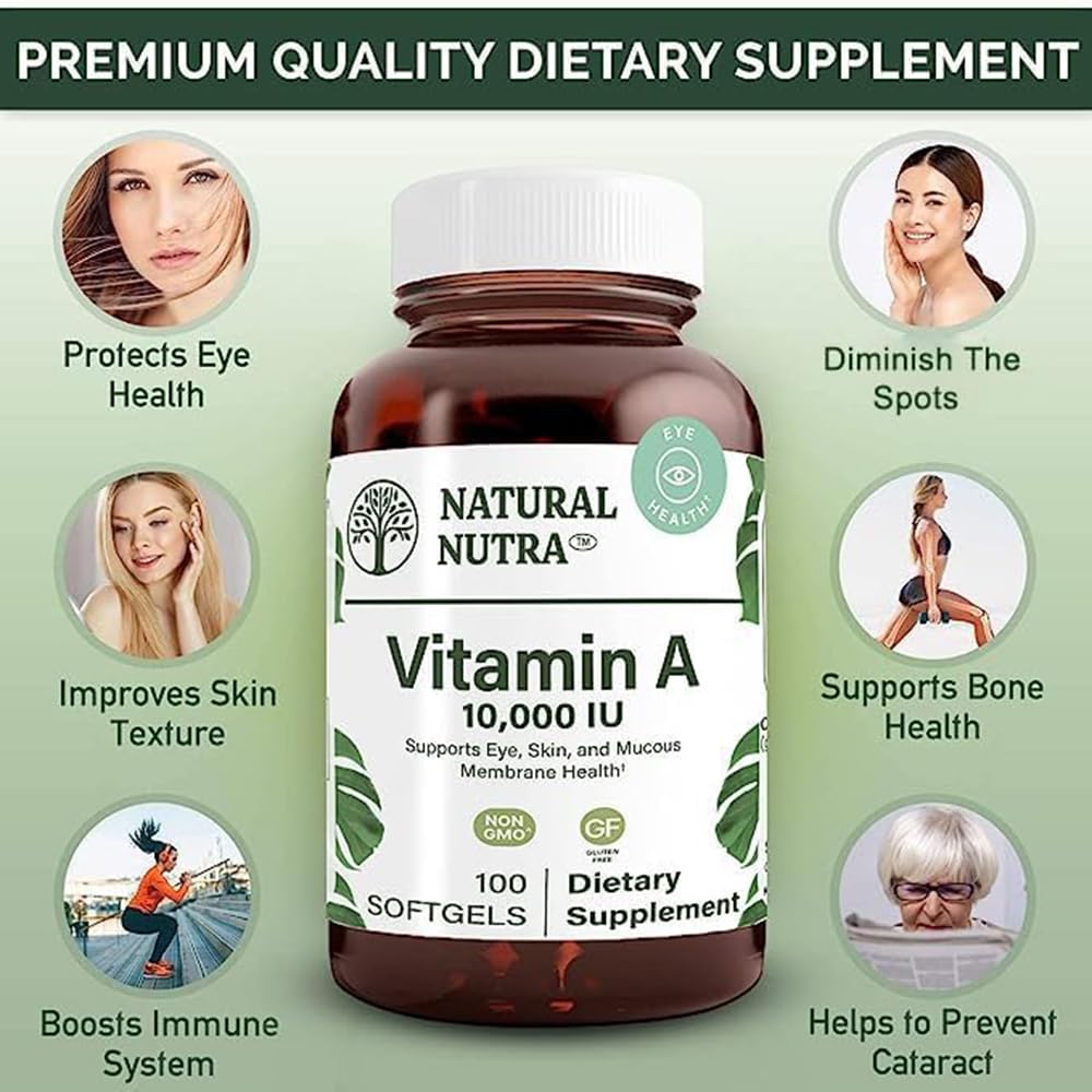 Natural Nutra Vitamin A 10000 IU Softgels - 100 Count - image 3