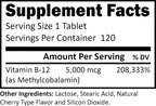 R-Garden Vitamin B-12 5,000 mcg - 120 Tablets - image 2