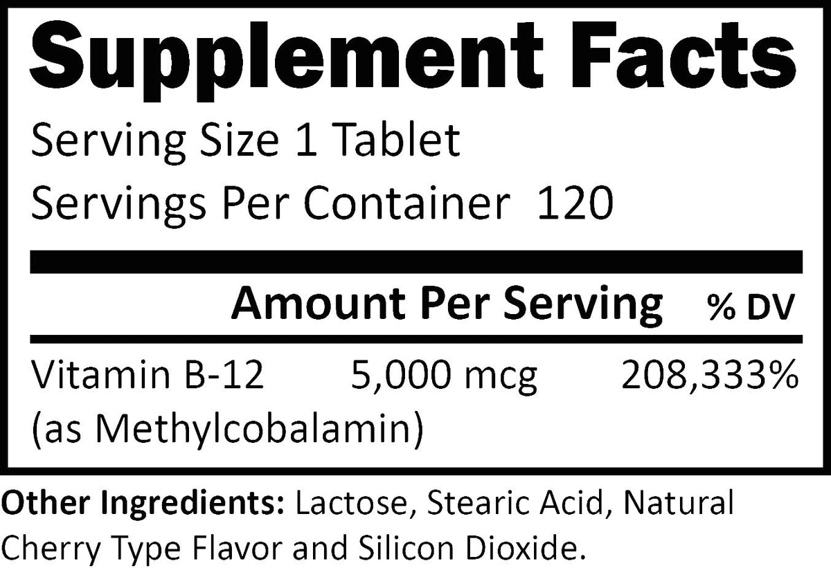 R-Garden Vitamin B-12 5,000 mcg - 120 Tablets - image 2