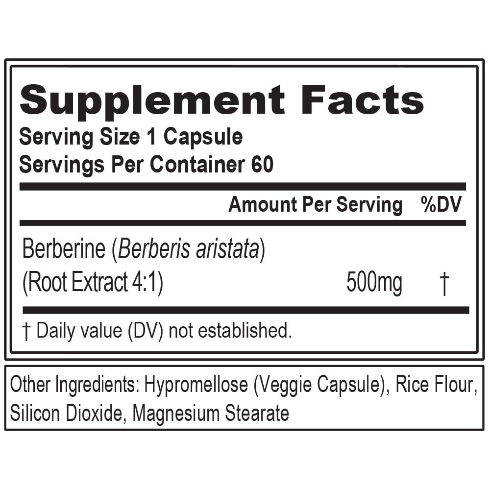 Evlution Berberine 500mg Vegan Capsules - 60 Servings - image 2