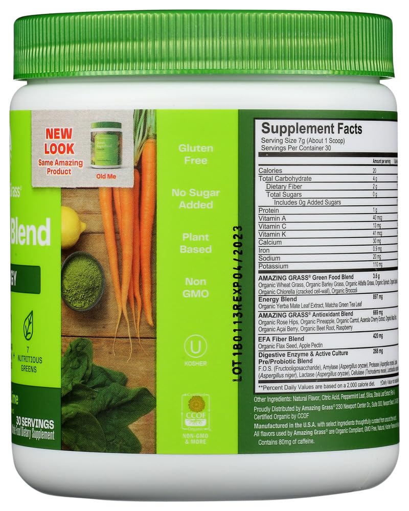 Amazing Grass Energy Green Superfood Lemon Lime Powder - 7.4 oz - image 4