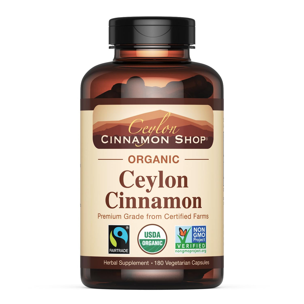 Organic Ceylon Cinnamon Capsules, USDA Certified Supplement