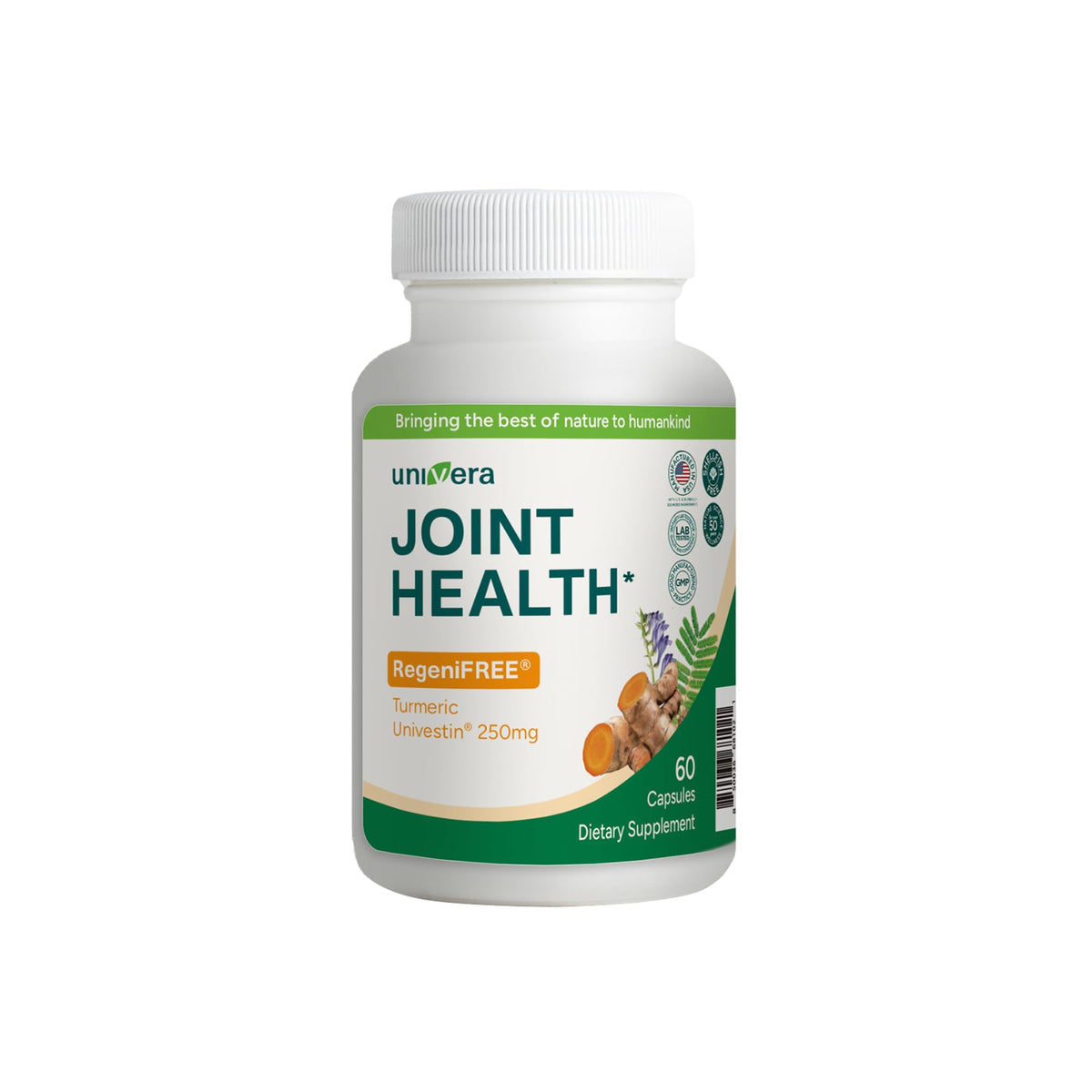 Univera RegeniFREE Turmeric Joint Supplement - 60 Vegetarian Capsules