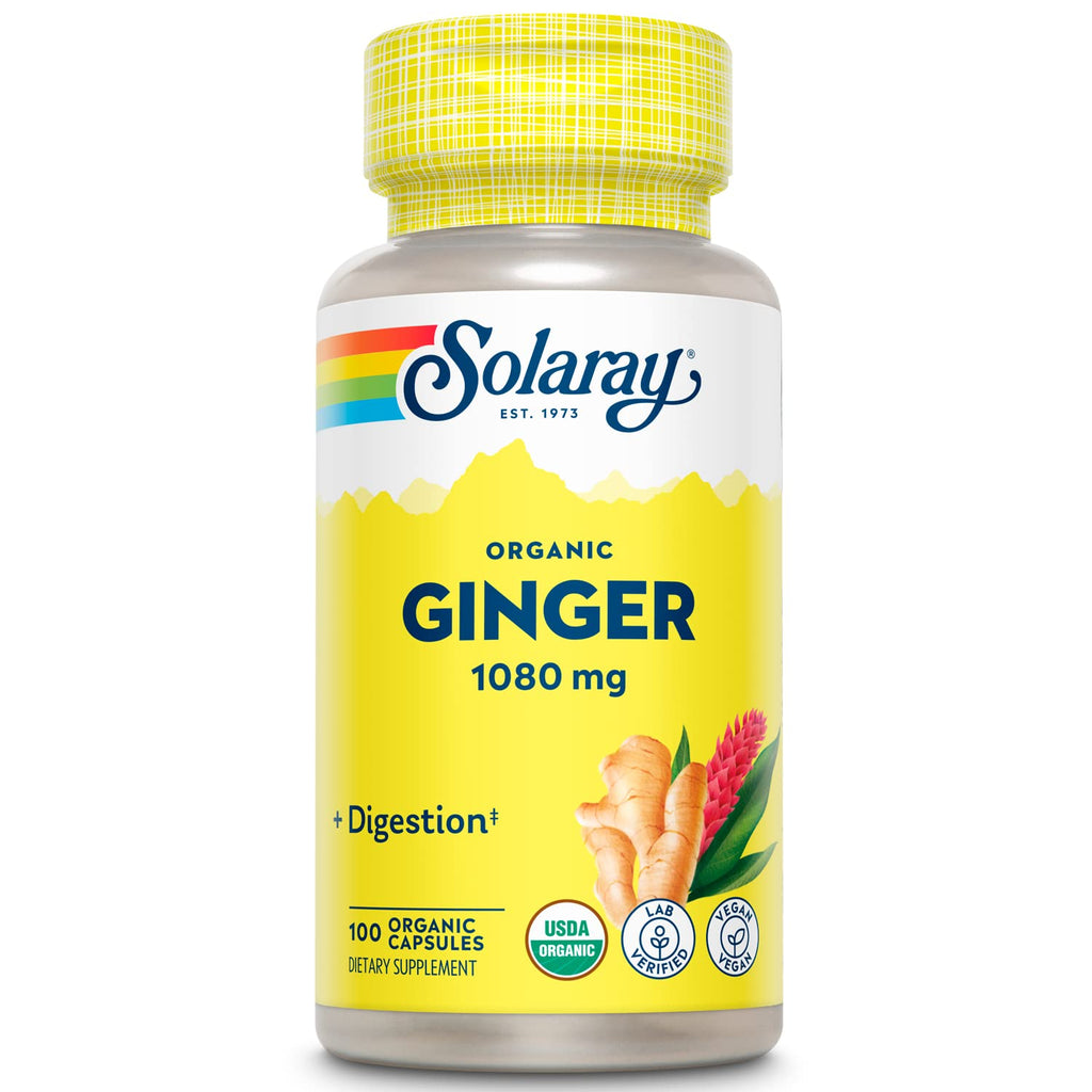 SOLARAY Organic Ginger Root 540 mg - 100 Vegetarian Capsules