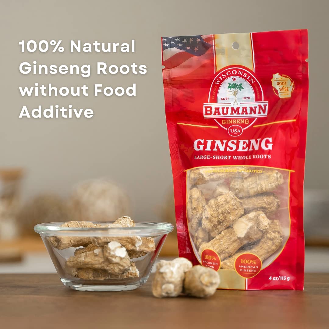 Baumann Wisconsin Ginseng Whole Roots Large Short - 4 oz. - image 5