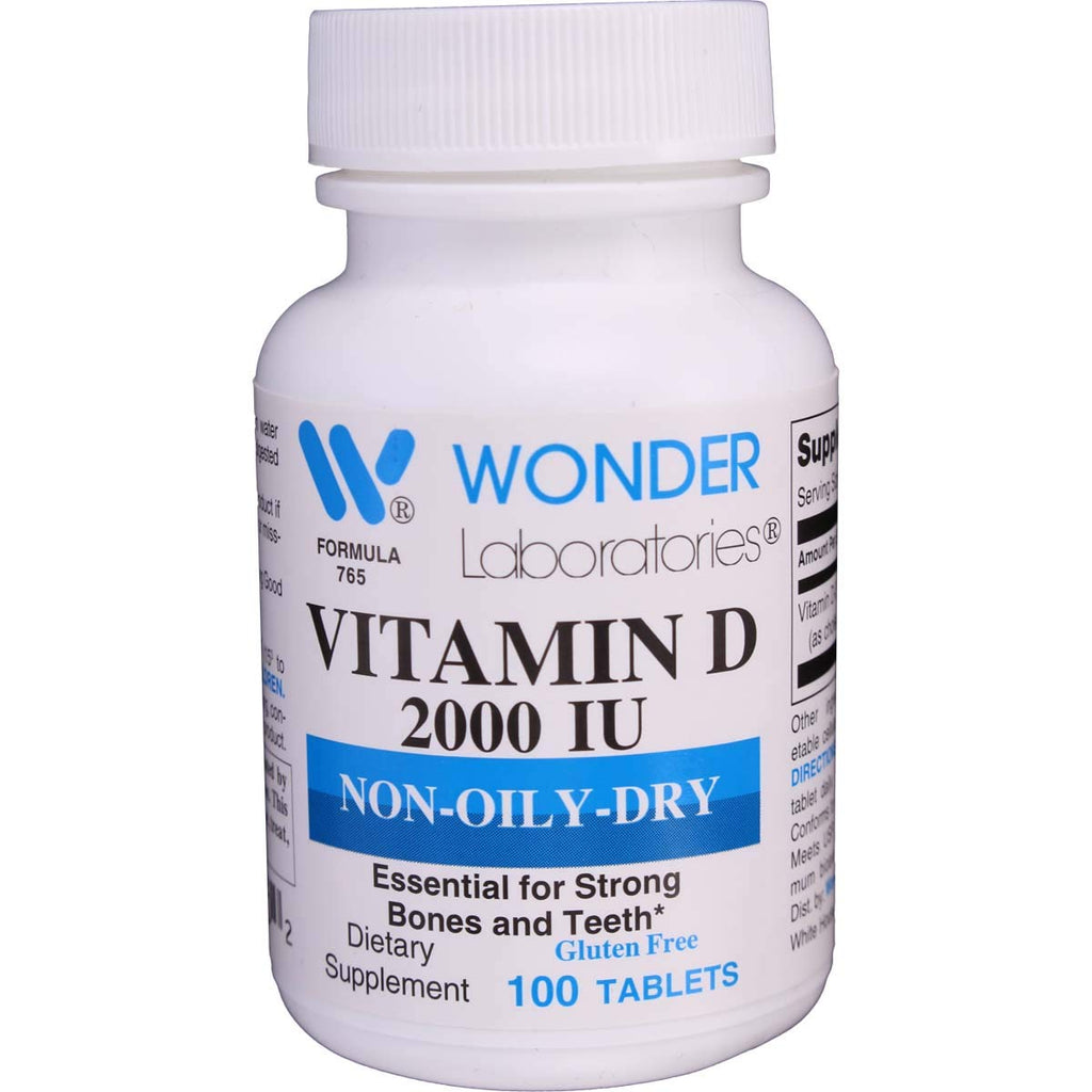 Wonder Laboratories Vitamin D3 2000 IU Tablets - 100 Count