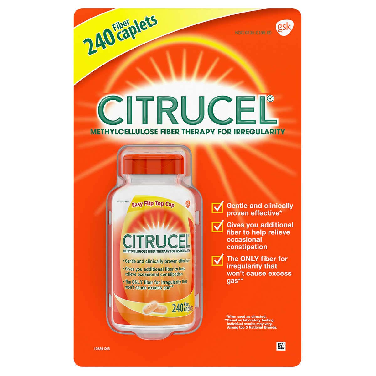 Citrucel Fiber Therapy Methylcellulose - 240 Caplets