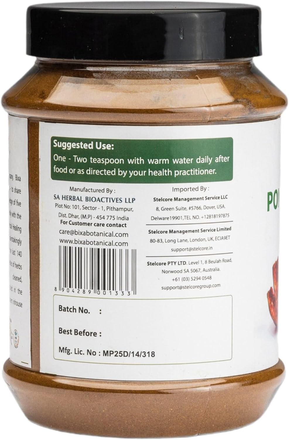 bixa BOTANICAL Pomegranate Peel Powder & Greater Glangal Powder