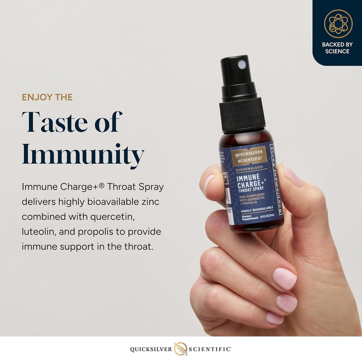 Quicksilver Scientific Immune Charge+ Zinc Throat Spray - 0.9 fl oz - image 3