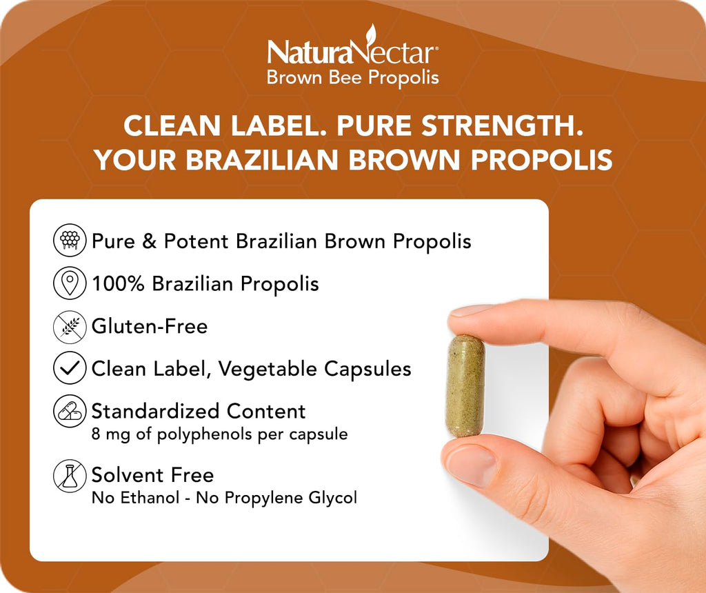 NaturaNectar Brown Bee Propolis - 60 Capsules - image 2