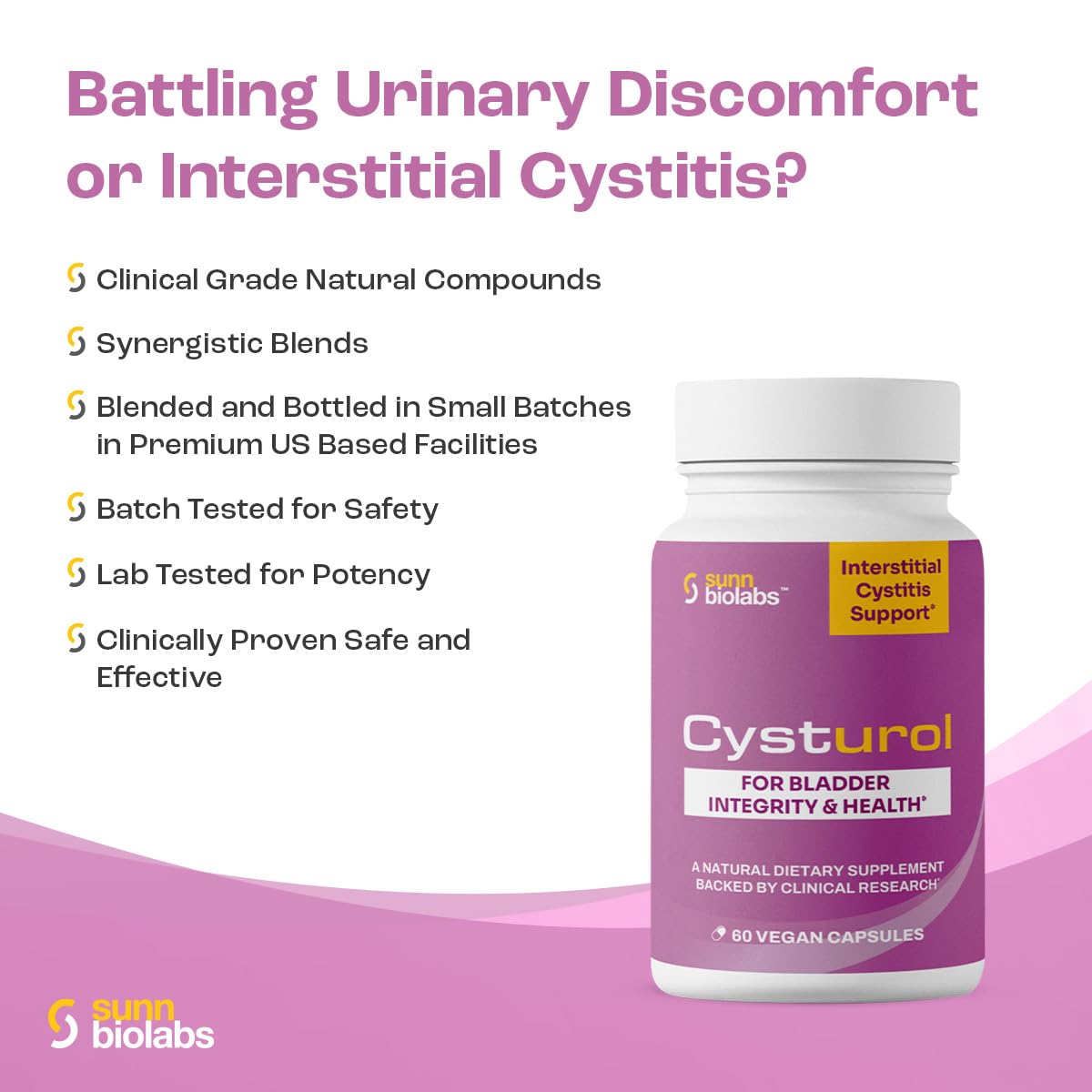 SUNN BIOLABS CYSTUROL Bladder Support Supplement - 60 Capsules - image 8