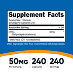 Nutricost DHEA 50mg Capsules - Gluten Free