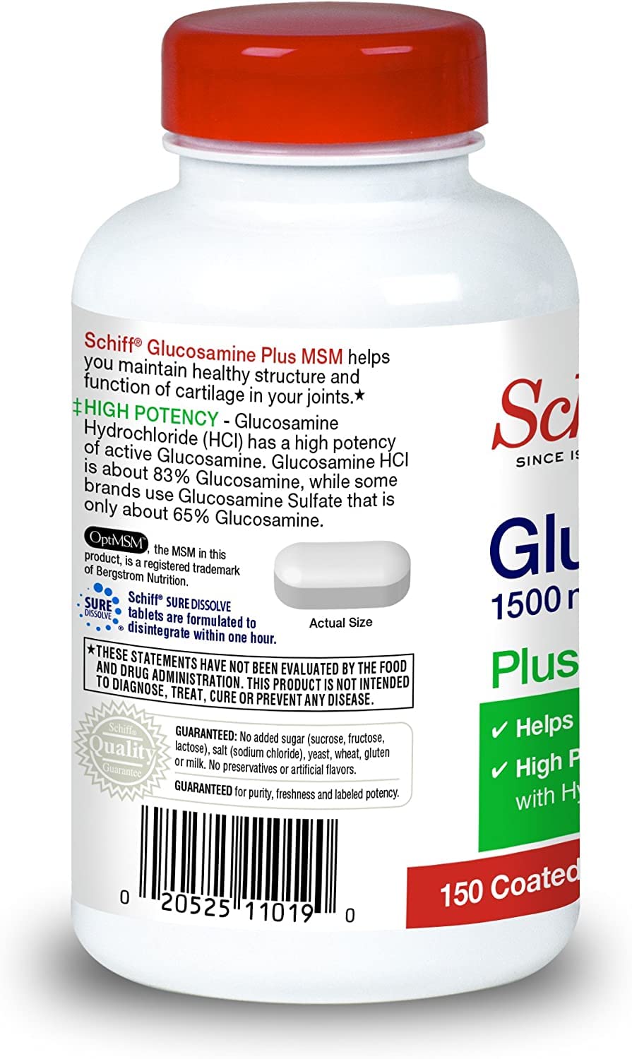 Schiff Glucosamine 1500mg Plus MSM Joint Supplement - 150 Tablets - image 3