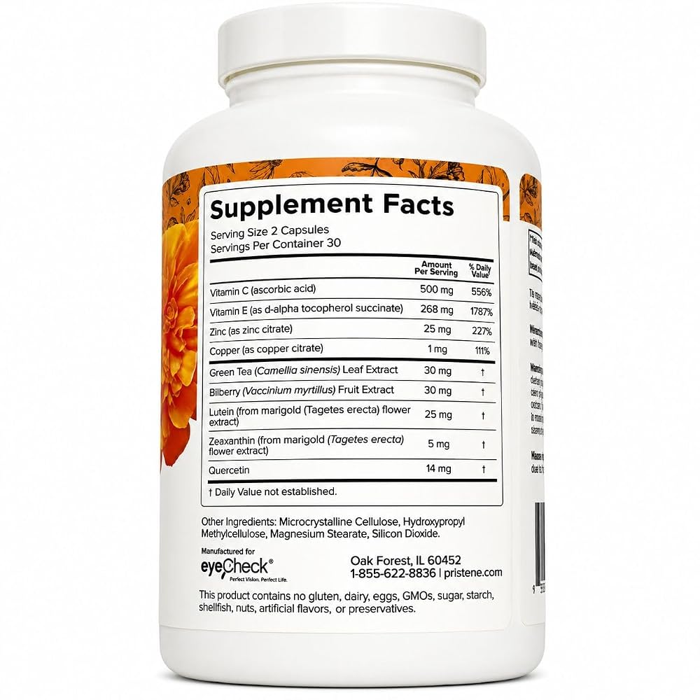 Pristene Macutene Protect Eye Vitamins AREDS 2 Formula - 60 Capsules - image 3