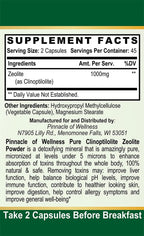 Pinnacle of Wellness Pure Clinoptilolite Zeolite Powder - 90 Capsules - image 3