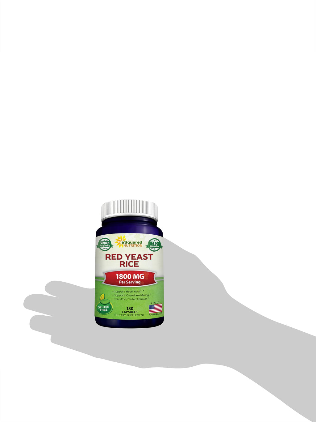 aSquared Nutrition Red Yeast Rice 1800mg - 180 Vegetarian Capsules - image 9