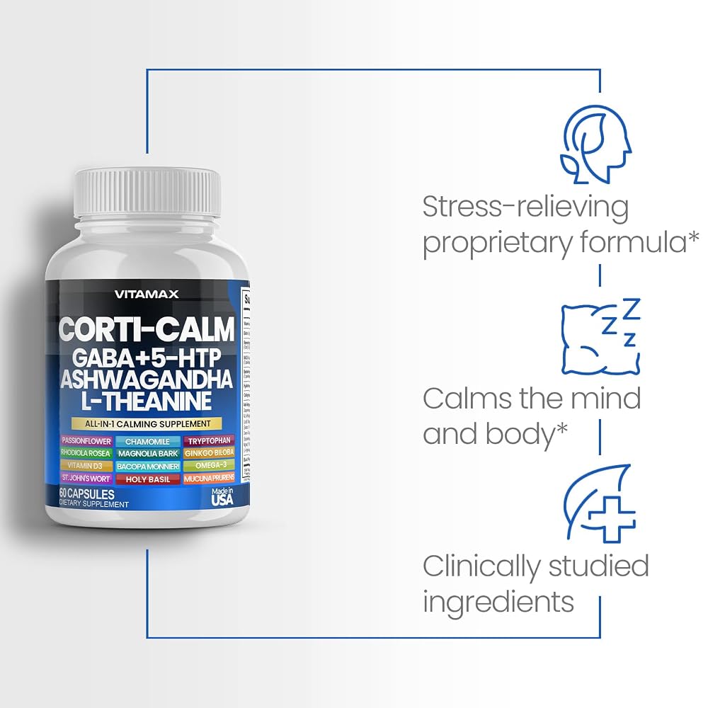 Vitamax Corti-Calm Cortisol Supplement for Relaxation - 60 Capsules - image 2