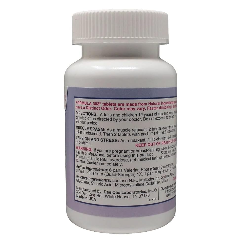 Dee Cee Labs Formula 303 Maximum Strength Relaxant Tablets - 250 Tablets - image 2
